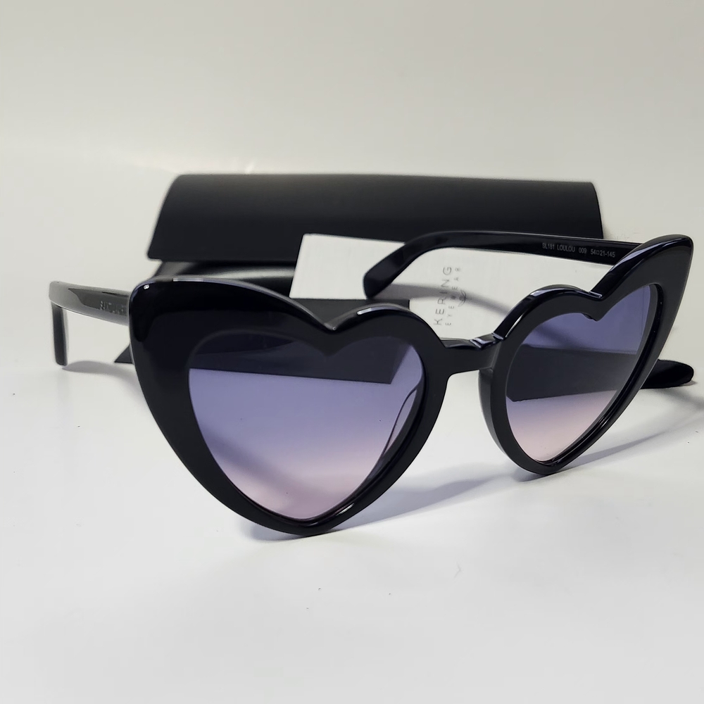 Saint Laurent Black Heart-Shaped Sunglasses - Picture 3 of 10